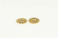 14K Yellow Gold Vintage Sun Wheel Stud Enhancer Earring Jackets