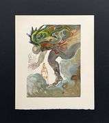 Very Collectible Salvador Dali Woodblock from The Divince Comedy Suite Circa 1964