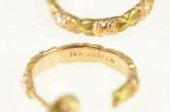 14K Yellow Gold Black Hills Gold Rose 3/4 16.6mm Hoop Earrings