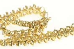 14K Yellow Gold 0.80 Ctw Diamond Wavy Link Tennis Bracelet