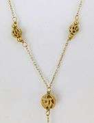 Beautiful 14K Filigree Bead Y Necklace