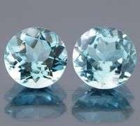 VS clarity 9.55ct round brilliant cut Topaz pair