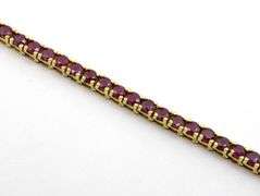Classic 14K YG Ruby Straight Line Bracelet