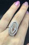 STUNNING 14K WHITE GOLD FASHION DIAMOND LADIES RING