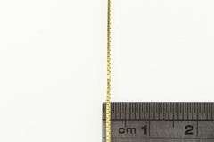 14K Yellow Gold 0.7mm Square Link Vintage Box Chain Necklace