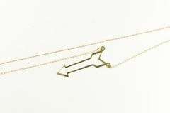 14K Yellow Gold Arrow Symbol Vintage Statement Chain Necklace
