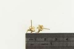 14K Yellow Gold Diamond Cut Jumping Dolphin Stud Earrings