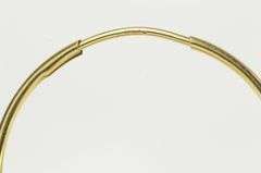 14K Yellow Gold 26.6mm Vintage Simple Seamless Look Hoop Earrings