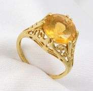 Contemporary Filigree Citrine Ring