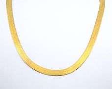 Smooth, Shiny 14k YG Herringbone Necklace