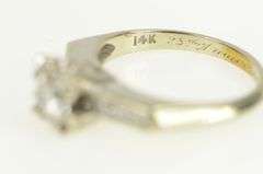 14K White Gold 1950's 0.80 Ctw Diamond Engagement Ring
