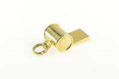 14K Yellow Gold Articulated Whistle Sports Coach Working Charm/Pendant
