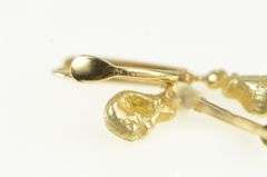 14K Yellow Gold Textured Nugget Dangle Lever Back Earrings