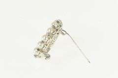 14K White Gold Pearl Diamond Vintage Circle Round Pin/Brooch