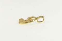 14K Yellow Gold D Cursive Letter Initial Name Monogram Charm/Pendant