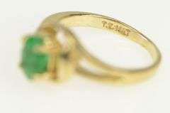 14K Yellow Gold 0.78 Ct Natural Emerald Engagement Ring