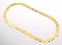 Smooth, Shiny 14k YG Herringbone Necklace