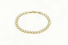 14K Yellow Gold Diamond Heart Love Symbol Tennis Bracelet