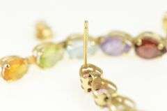 14K Yellow Gold Amethyst Topaz Citrine Garnet Dangle Earrings