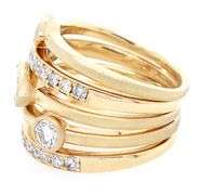 2.45ctw Marquise and Round Diamond Five Row Band Ring in 14K