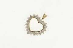 10K Yellow Gold Diamond Heart Love Symbol Romantic Pendant