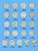 Album of 66 Jefferson Nickels 1938-1961-D w/War Nickels