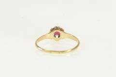 10K Yellow Gold Victorian Syn Ruby Solitaire Statement Ring