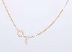 Simple Yellow Gold Box Link Chain Necklace