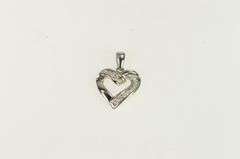 10K White Gold Diamond Classic Heart Love Symbol Pendant
