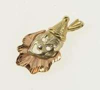 14K Yellow Gold Tri Tone Vintage Clown Circus Comedy Charm/Pendant