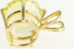 14K Yellow Gold Lemon Lime Quartz Scalloped Cut Vintage Pendant