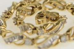 14K Yellow Gold 3.41 Ctw Diamond Wavy Infinity Link Tennis Bracelet