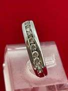 MEN'S 14K WHITE GOLD AND DIAMOND BAND