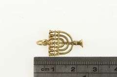 14K Yellow Gold 3D Menorah Jewish Faith Hanukkah Holiday Charm/Pendant