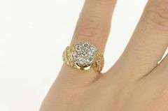 14K Yellow Gold 1.40 Ctw Diamond Cluster Engagement Ring