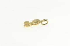 14K Yellow Gold B Cursive Initial Monogram Name Letter Charm/Pendant