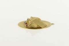 14K Yellow Gold 1960's Our Home Sweet Home Vintage Ruby Charm/Pendant