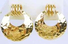 Vintage 14K Hammered Gold Earrings