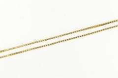 14K Yellow Gold 1.0mm Square Chain Classic Box Link Necklace