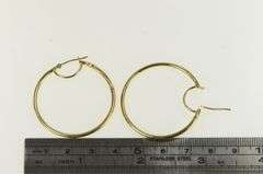 10K Yellow Gold 35.4mm Round Classic Simple Hoop Earrings