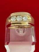 CERTIFIED MEN'S 14K GOLD AND DIAMOND RING