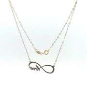10K Yellow Gold Love Infinity Symbol Forever Chain Necklace