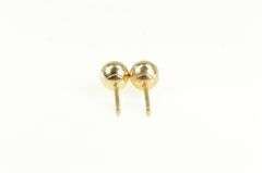 14K Yellow Gold 4.9mm Round Ball Sphere Simple Stud Earrings