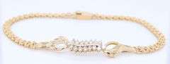 Stunning Yellow Gold Diamond Bar Bracelet