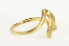 10K Yellow Gold Diamond Inset Vintage Wave Statement Ring