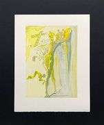 Very Collectible Salvador Dali Woodblock from The Divince Comedy Suite Circa 1964