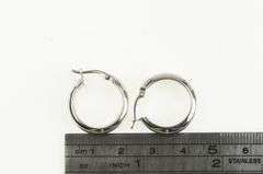 14K White Gold 20.7mm Simple Hollow Classic Hoop Earrings