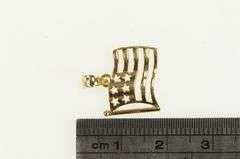 10K Yellow Gold America Flag Stars Patriot July 4th Charm/Pendant