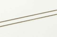 10K White Gold 1.2mm Woven Palma Link Wheat Chain Necklace