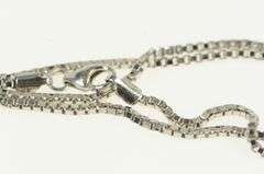 10K White Gold 1.25mm Square Chain Classic Simple Box Link Necklace